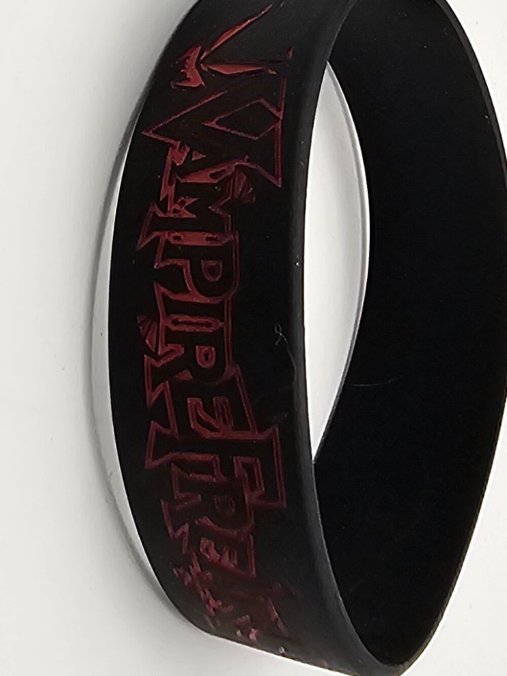 VampireFreaks Silicone Wristband, Black/Red, Y2K Emo Goth Hot Topic Era, Vintage